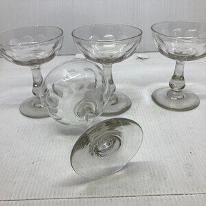 Vtg lot of 4 1920-30 champagne wine glass cup glasses